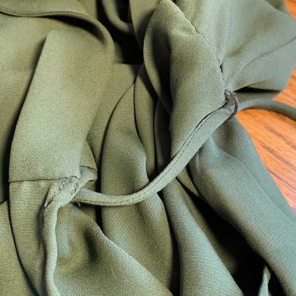 Lily White Cross-Tie Blouse Gathered Short Sleeve - Picture 6 of 15